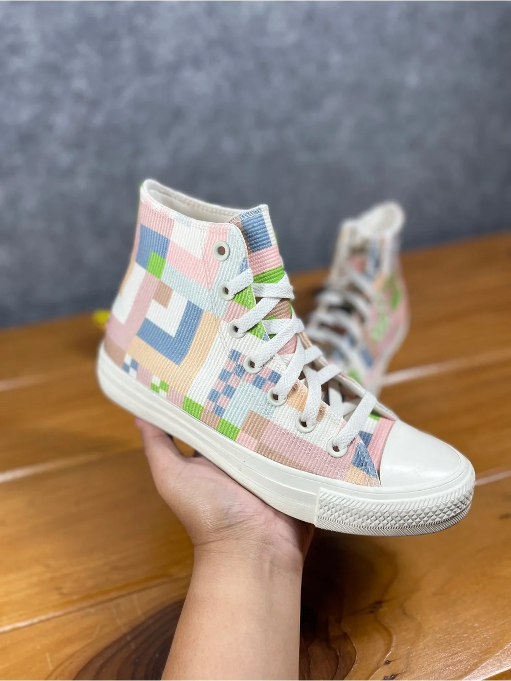 Converse Chuck Taylor All Star WOMENS 7 Crafted High Abstract Stripes 572702F